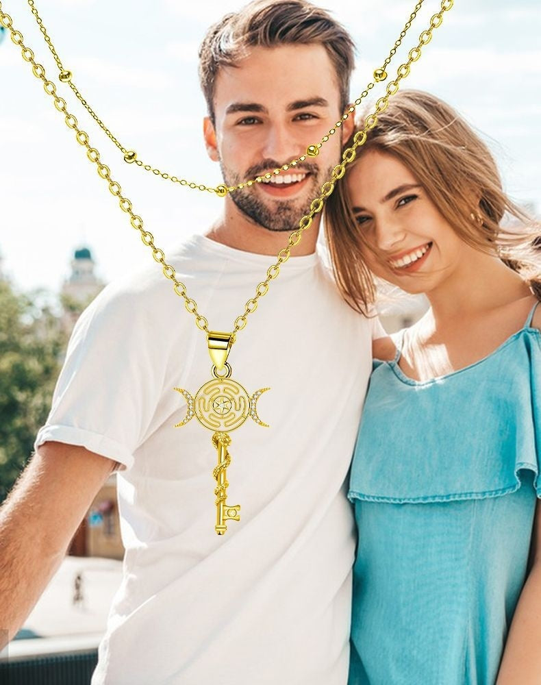 Serpentine Key Double Layered Necklace