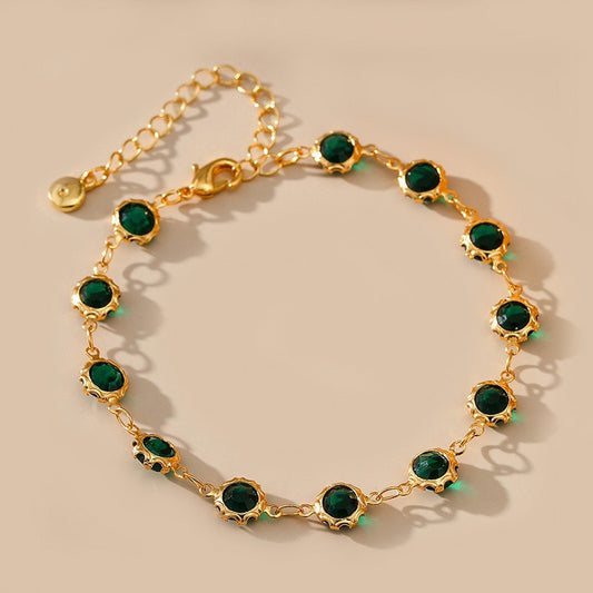 Retro-style Copper-plated 18K Gold French Bracelet