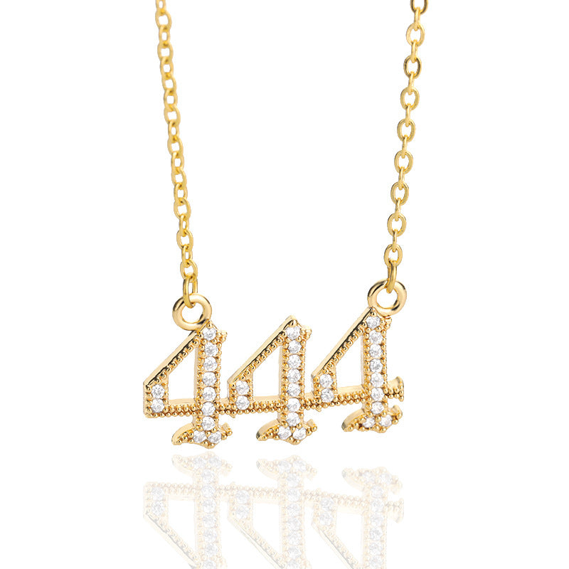 Digital Pendant Zircon Angel Number Necklace