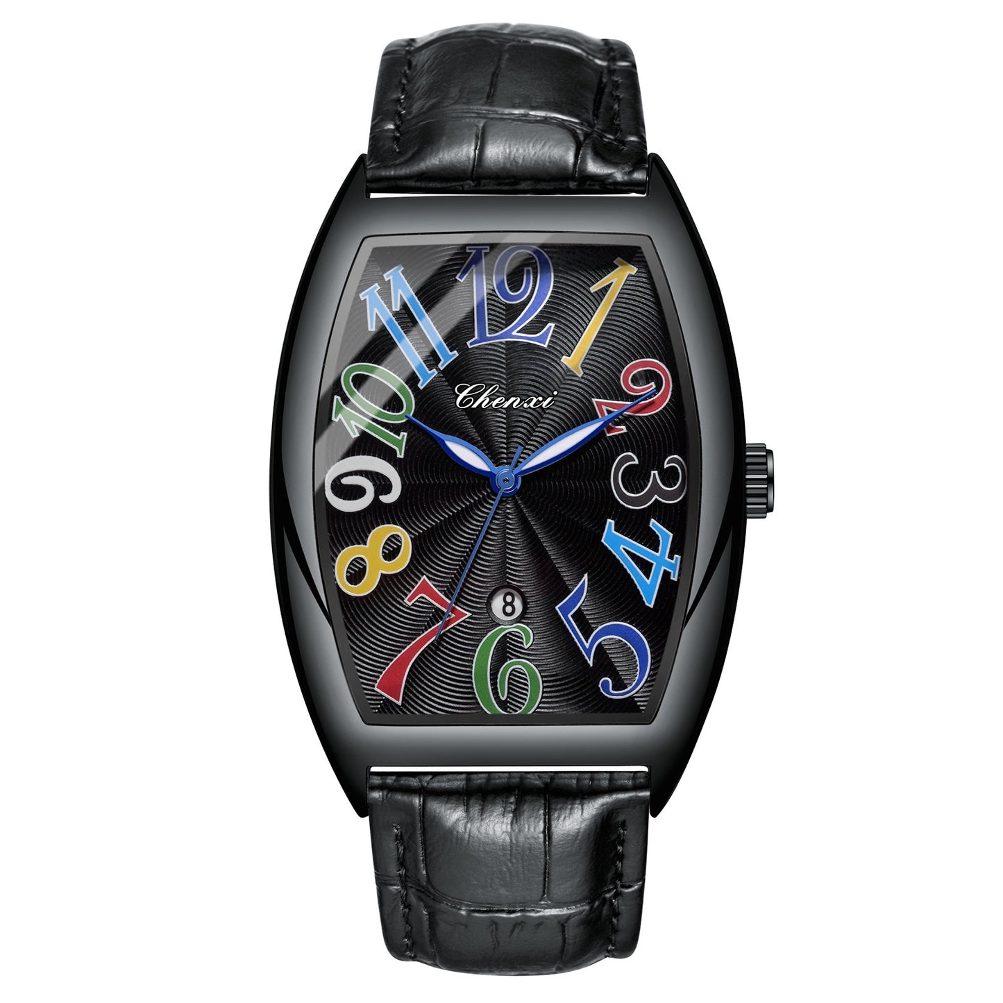 Mens Digital Watch Calendar Casual Leather Belt