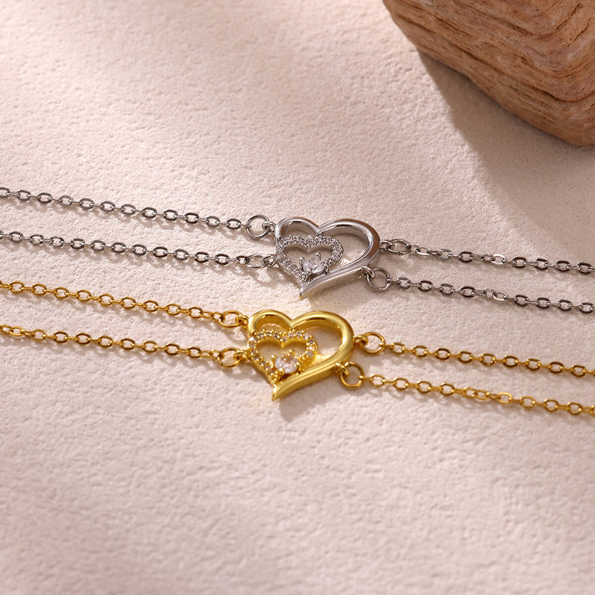 Adjustable Heart Zircon Bracelet For Women