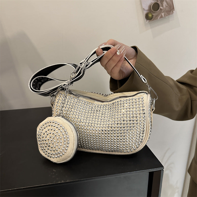 Rhinestone Shoulder Bag With Small Purse Fashion Party Underarm Crossbody Bag For Women Luxury Designer Bags
