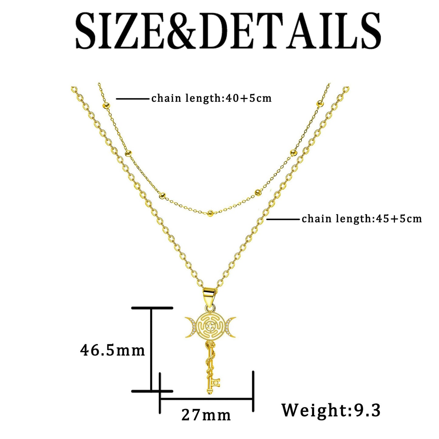 Serpentine Key Double Layered Necklace